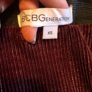 BCBG Sparkle Maroon and Gold Skirt